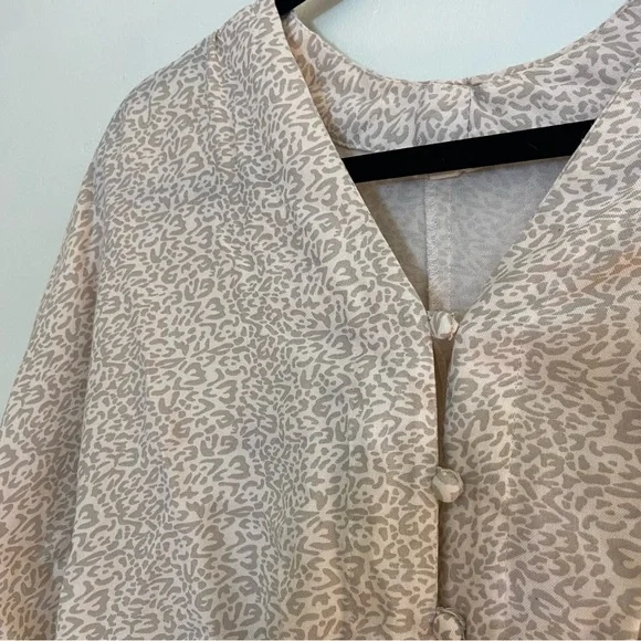 3/$15 Tie-Front Leopard Print Blouse - Picture 2 of 5